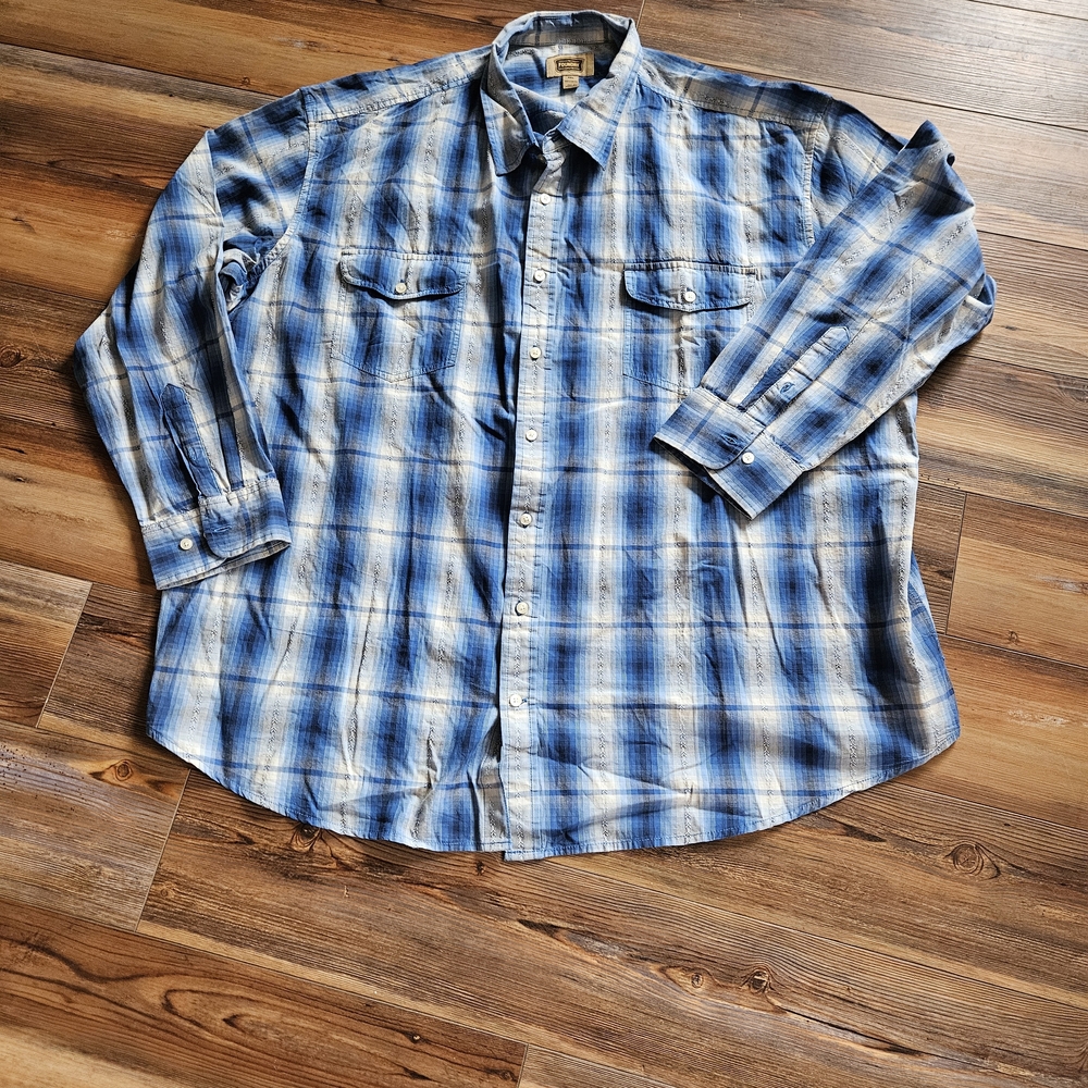 The Foundry Supply Co. Blue and Cream Checkered Shirt